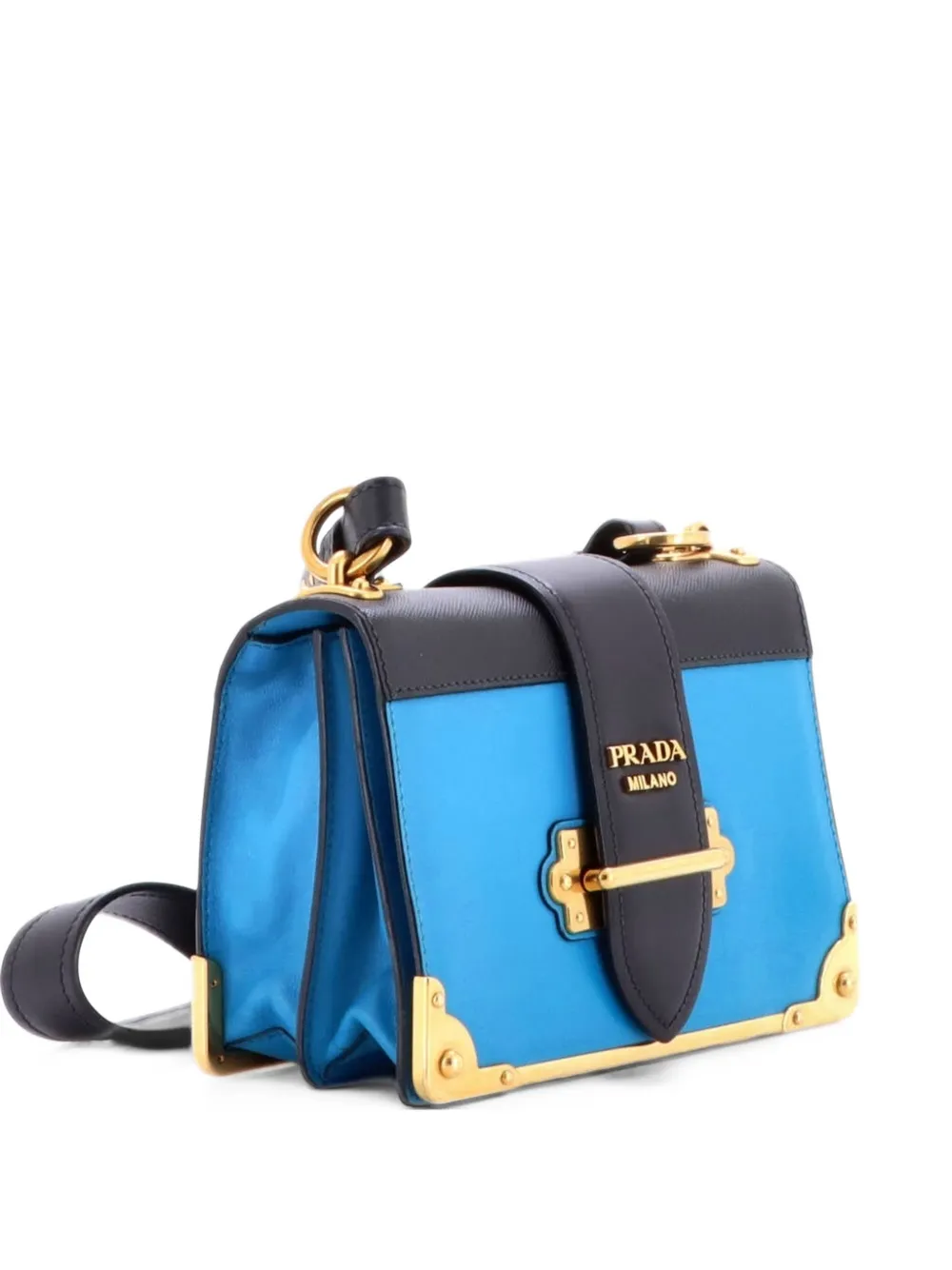 Prada Pre-Owned Cahier Leather and Saffiano Leather Small crossbody bag - Black