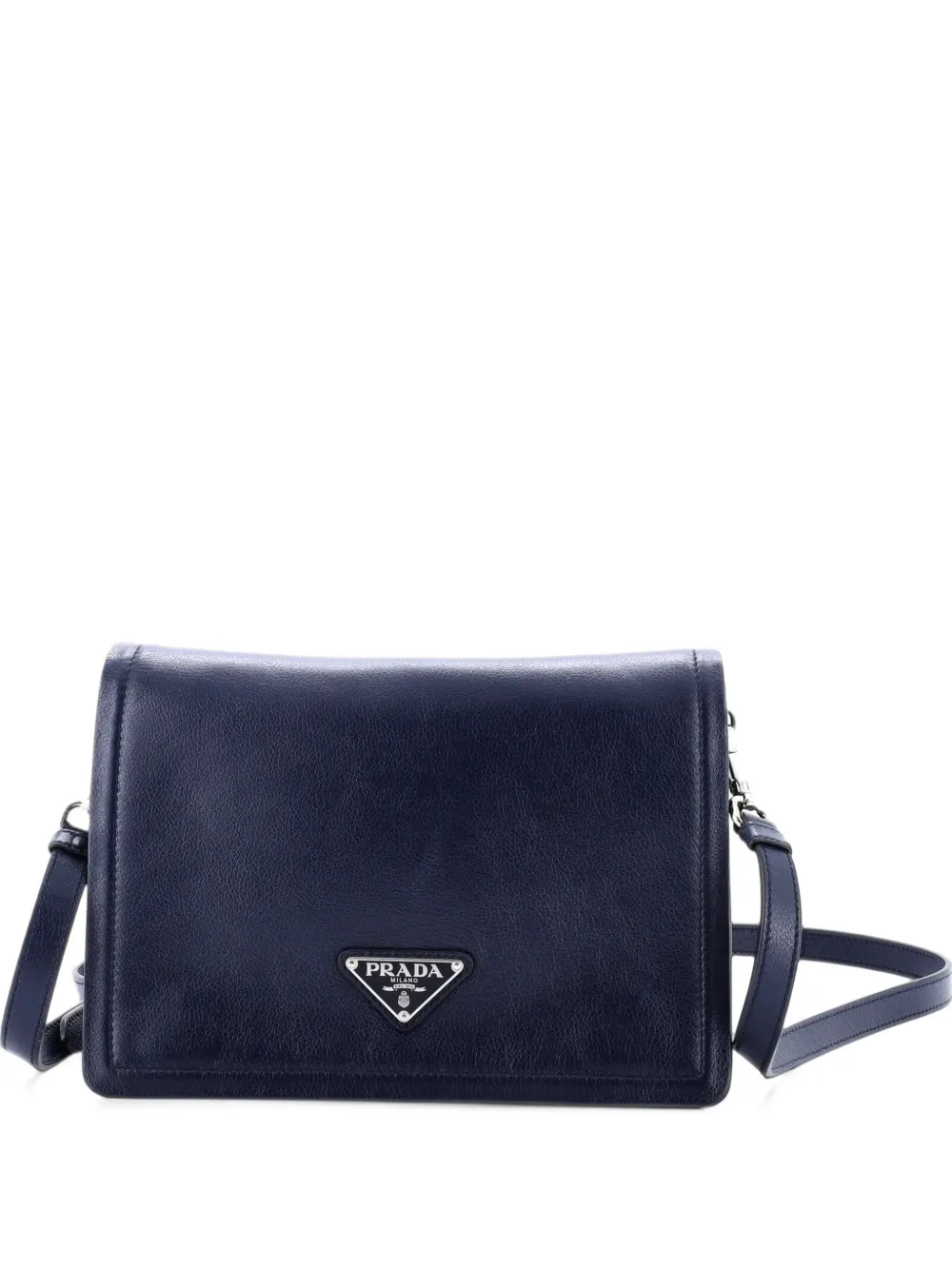 Prada Pre-Owned Full Flap Glace Calf Small shoulder bag - Blue