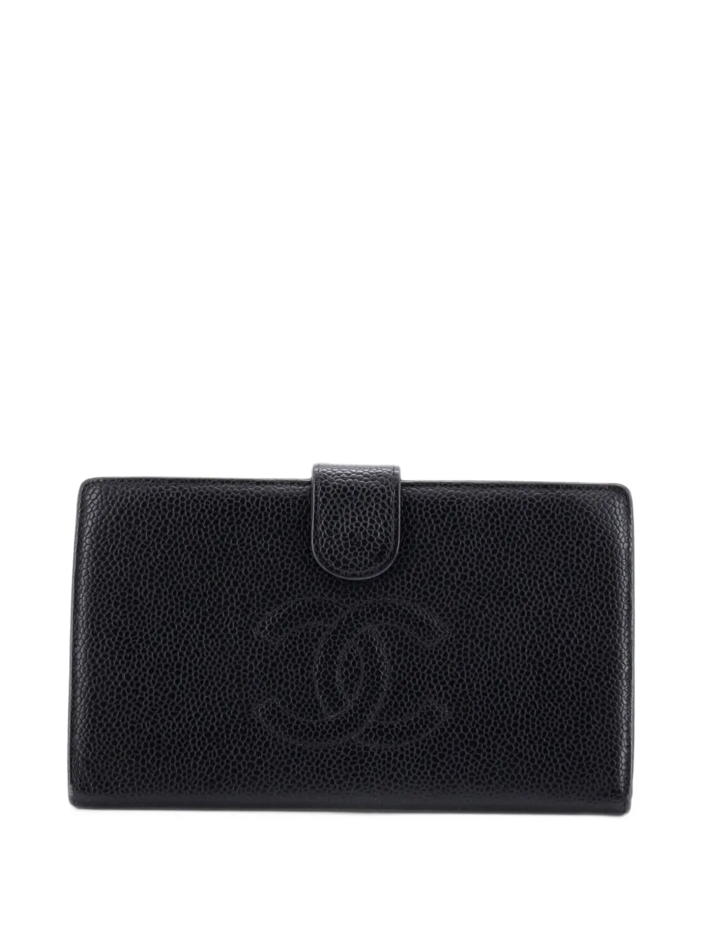 CHANEL Pre-Owned Timeless CC French Wallet Caviar Long small wallets - Black
