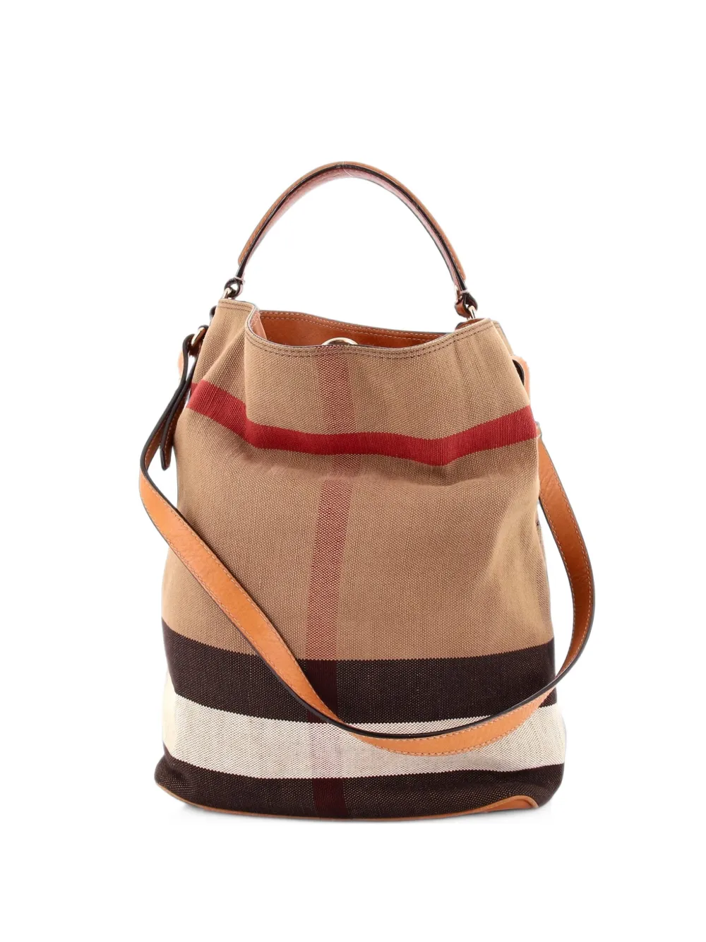 Burberry Pre-Owned Ashby Bag House Check Canvas Medium bucket bag - Brown