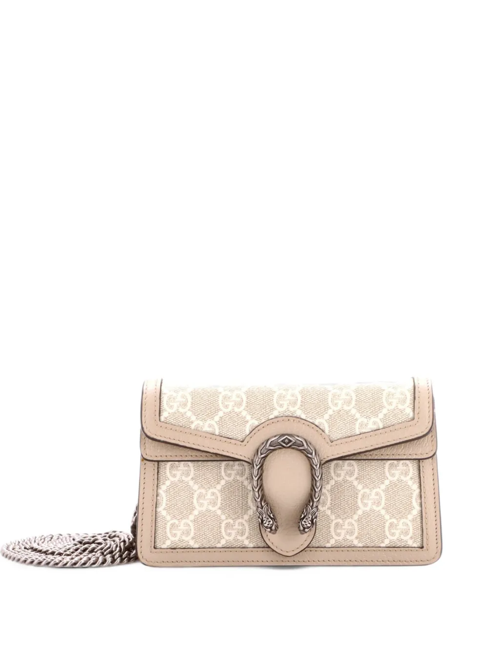 Gucci Pre-Owned Dionysus Bag GG Coated Canvas with Leather Super Mini crossbody bag - Neutrals