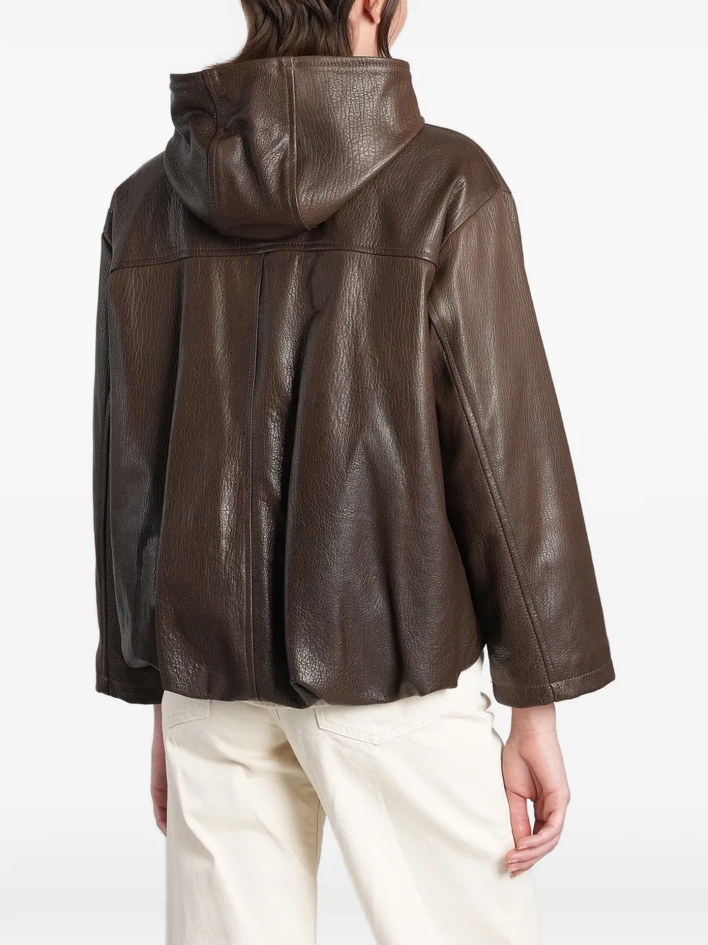 Salvatore Santoro hooded leather jacket Bruin