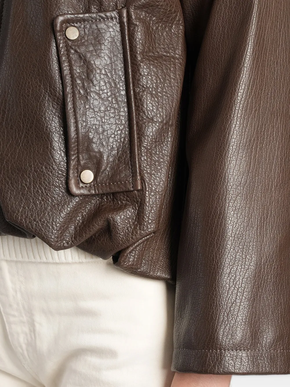 Salvatore Santoro hooded leather jacket Bruin