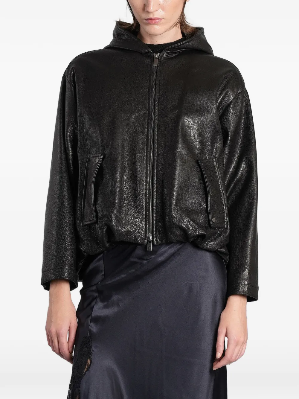 Salvatore Santoro Blus leather jacket Zwart