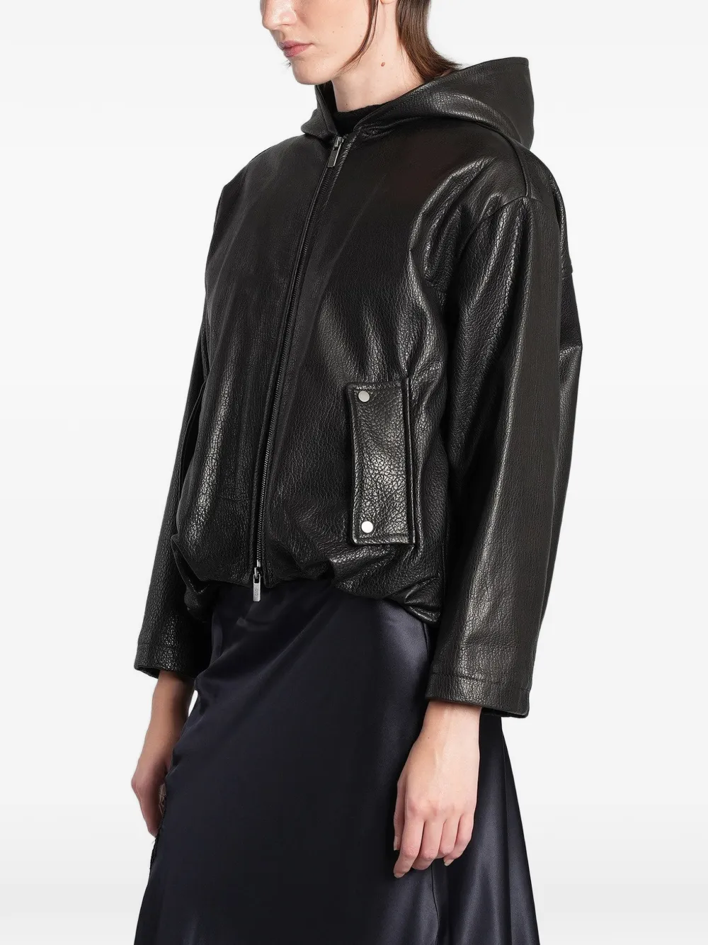Salvatore Santoro Blus leather jacket Zwart