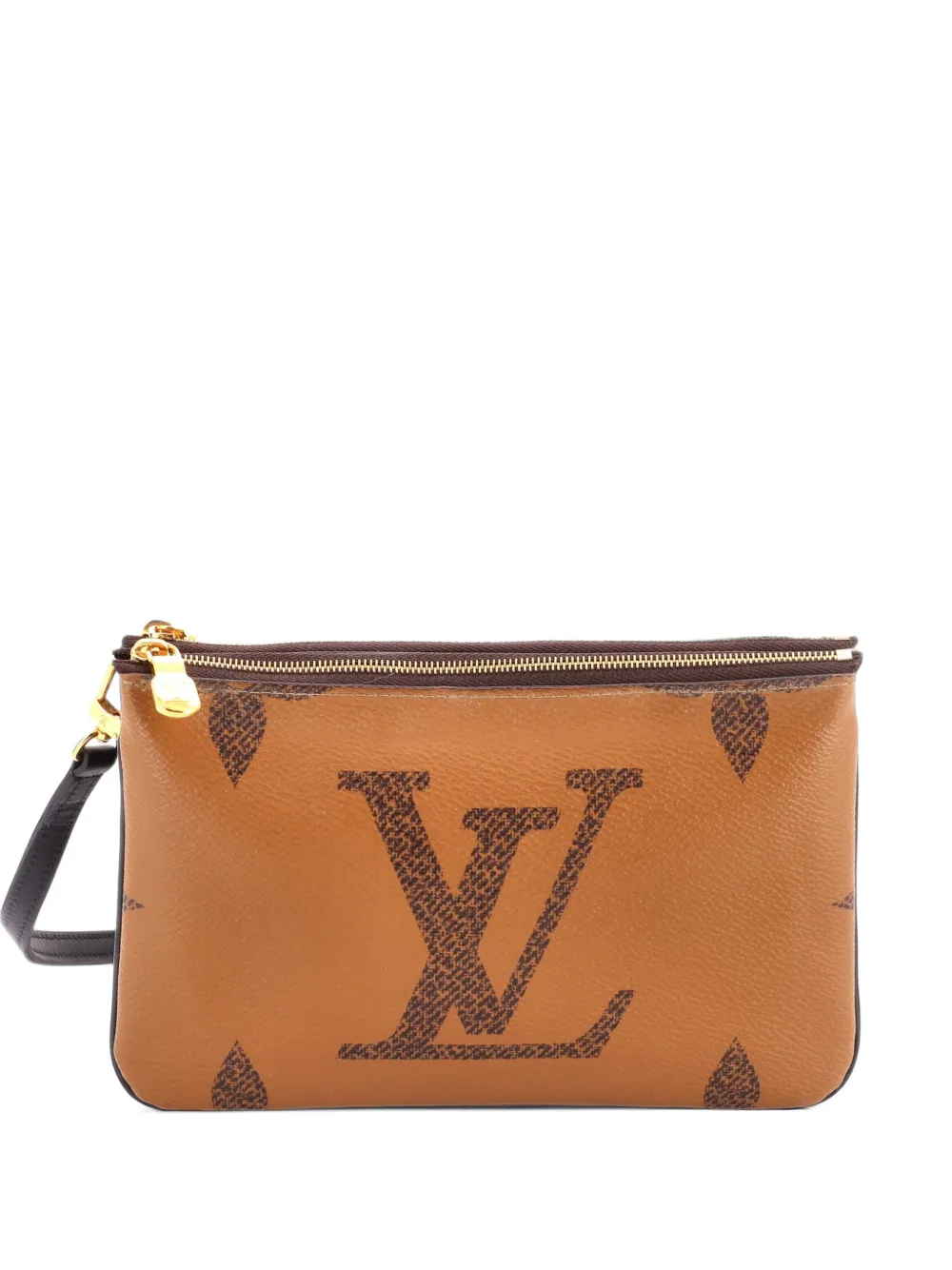 Louis Vuitton Pre-Owned Clutch Reverse Monogram Giant con doppia zip - Marrone