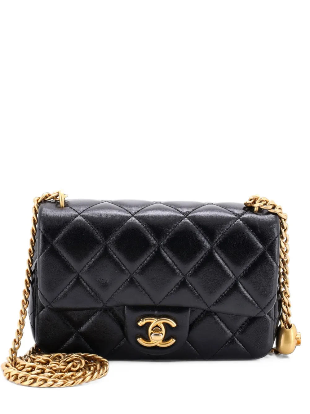 CHANEL Pre-Owned Sweet Heart Chain Flap Bag Quilted Lambskin Mini shoulder bag - Schwarz
