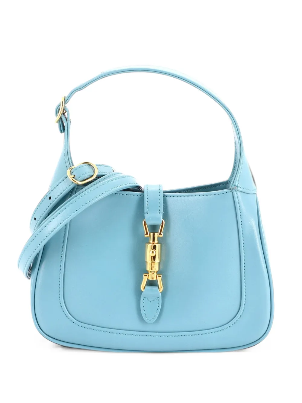 Receipt Editable Mini Gucci Pre-Owned Jackie 1961 Leather Mini Shoulder Bag | Blue | FARFETCH