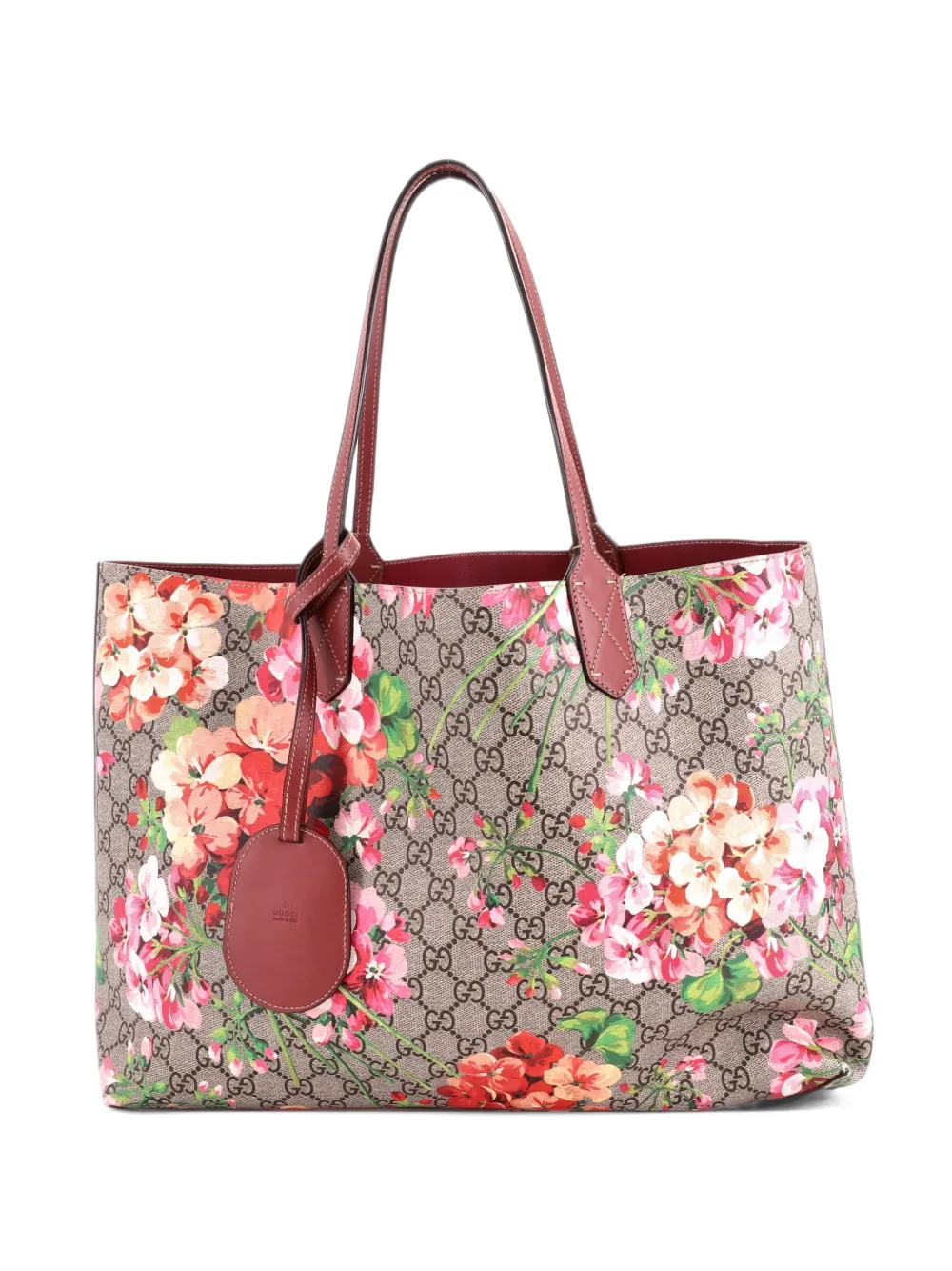 Gucci Pre-Owned Reversible Blooms GG Print Leather Medium tote bag - Braun
