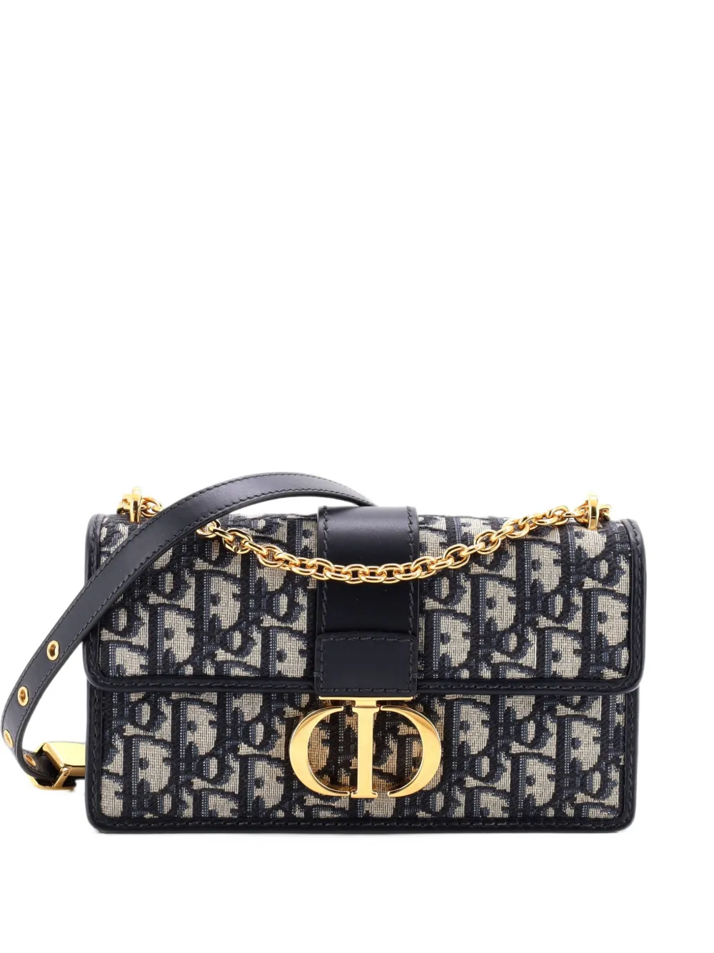 Christian Dior Pre-Owned 30 Montaigne Chain Flap Bag Oblique Canvas East West shoulder bag - Blau