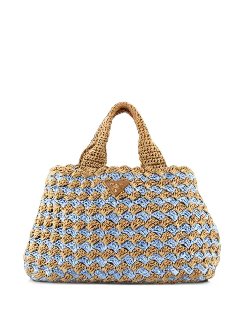 Prada Pre-Owned Canapa Raffia Crochet Small tote bag