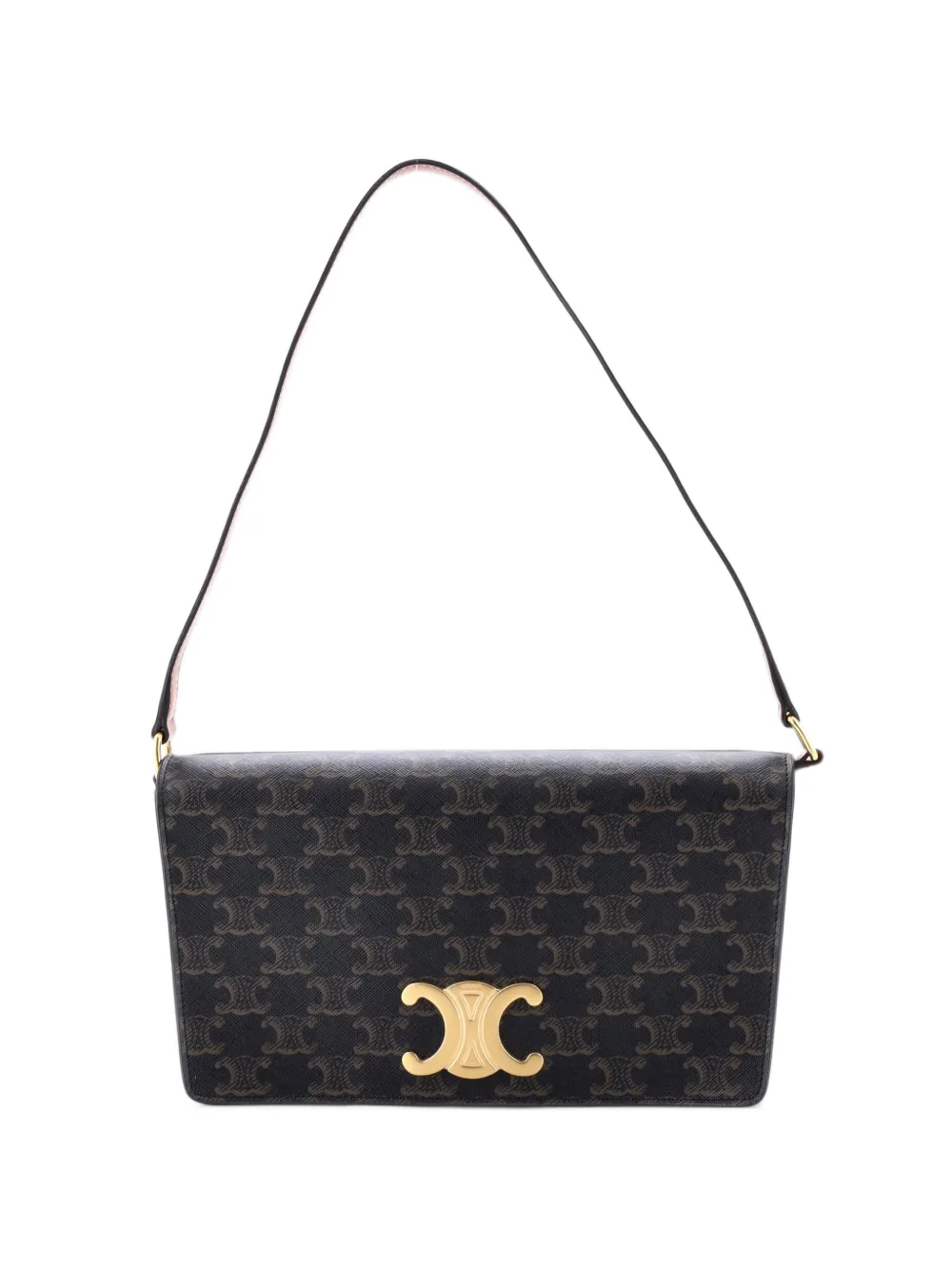 Celine Pre-Owned Trapeze Triomphe Triomphe Coated Canvas shoulder bag - Braun