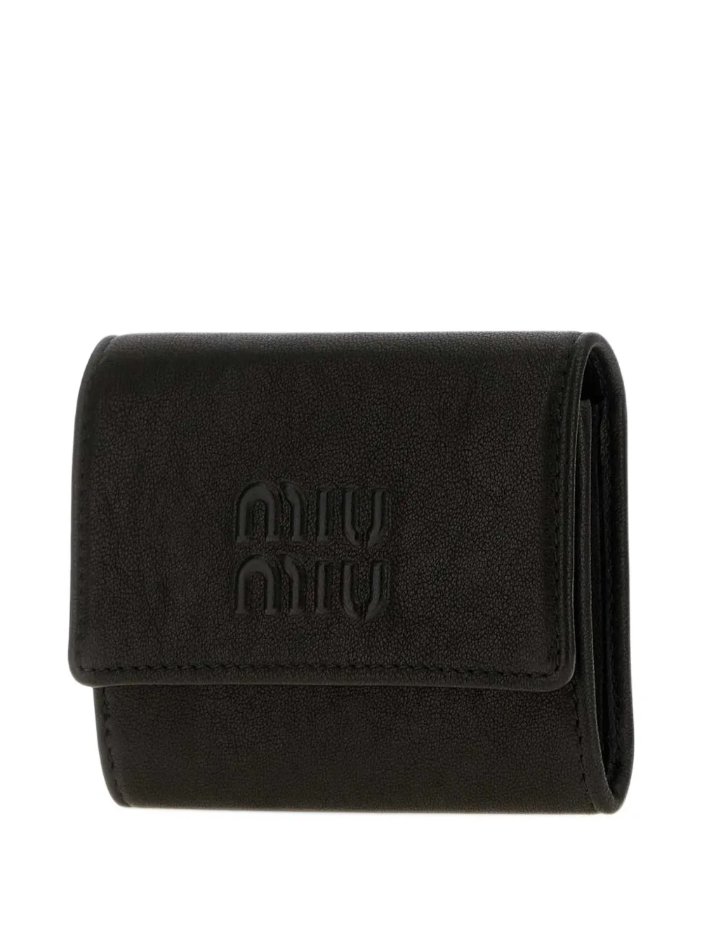Miu small nappa-leather wallet Zwart