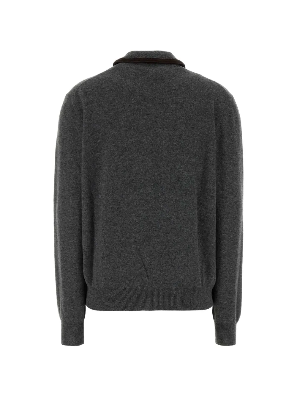 Miu wool and cashmere cardigan with suede details Grijs