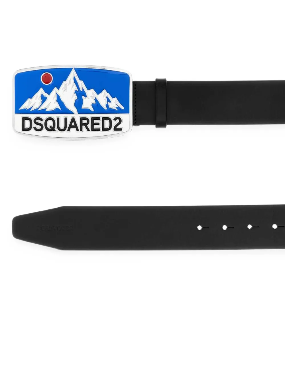 DSQUARED2 Dominate Your Sport logo-plaque mountain-print belt Zwart