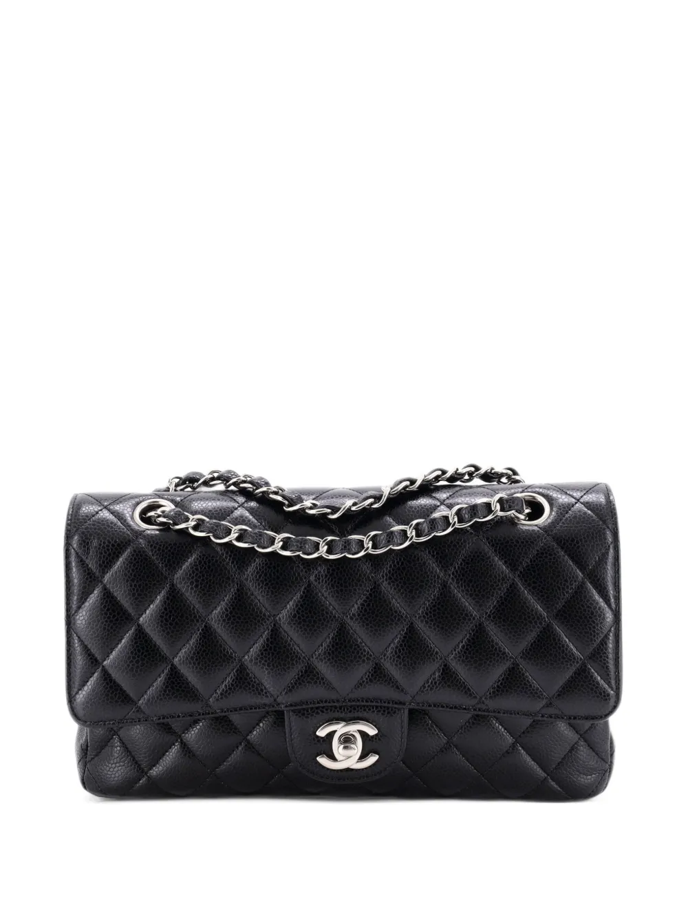 CHANEL Pre-Owned Classic Double Flap Bag Quilted Caviar Medium shoulder bag - Schwarz