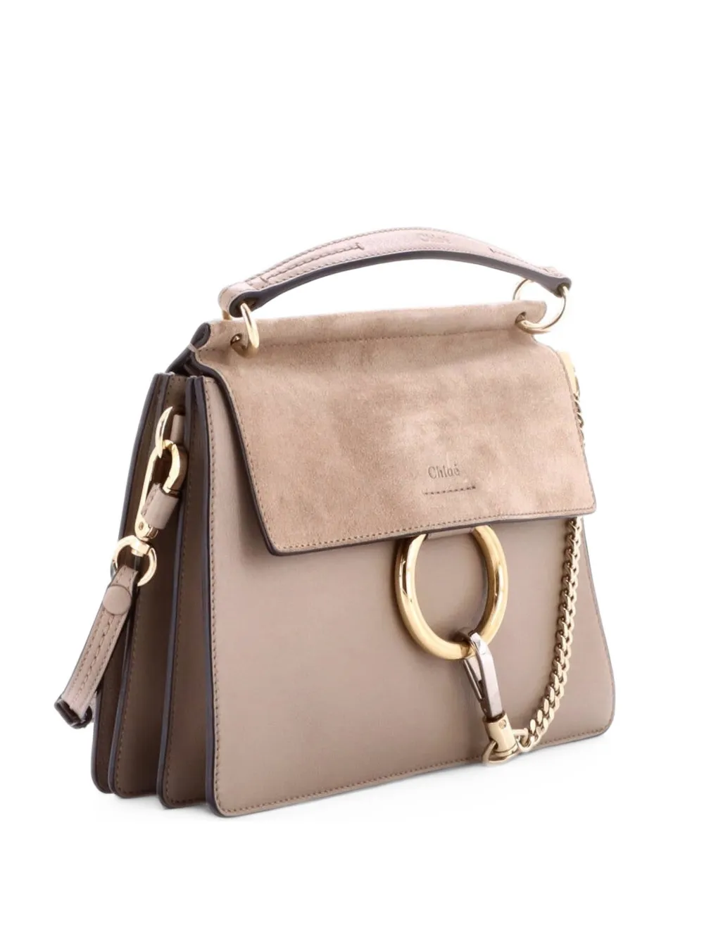 Chloé Pre-Owned Faye Top Handle Bag Leather and Suede Small satchel - Nude