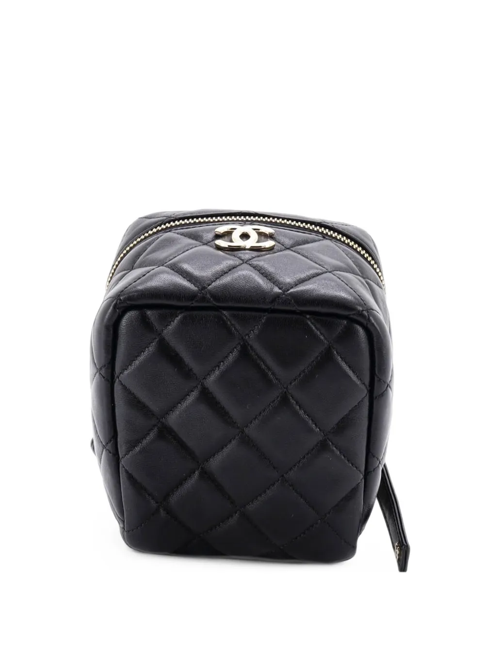 CHANEL Pre-Owned CC Cube Zip with Chain Handle Quilted Lambskin clutch bag - Schwarz