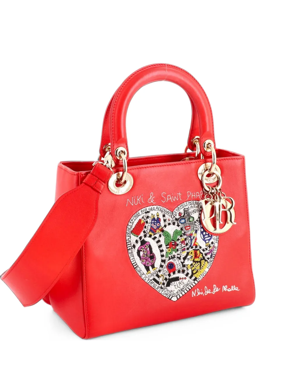 Christian Dior Pre-Owned Lady Dior Bag Limited Edition Niki de Saint Phalle Embroidered Leather Medium satchel - Mehrfarbig