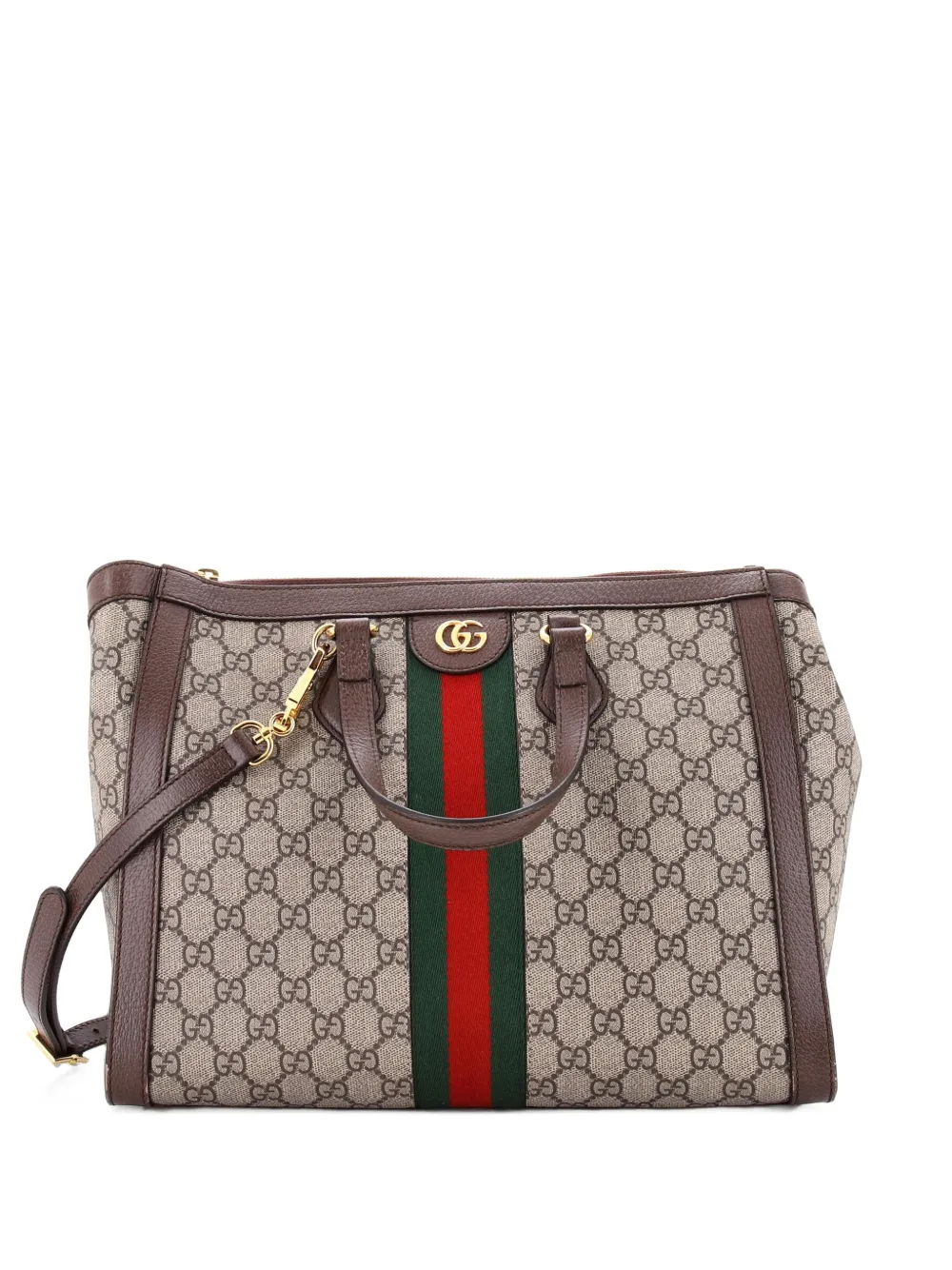 Gucci Pre-Owned Ophidia Top Handle GG Coated Canvas Medium tote bag - Marrone