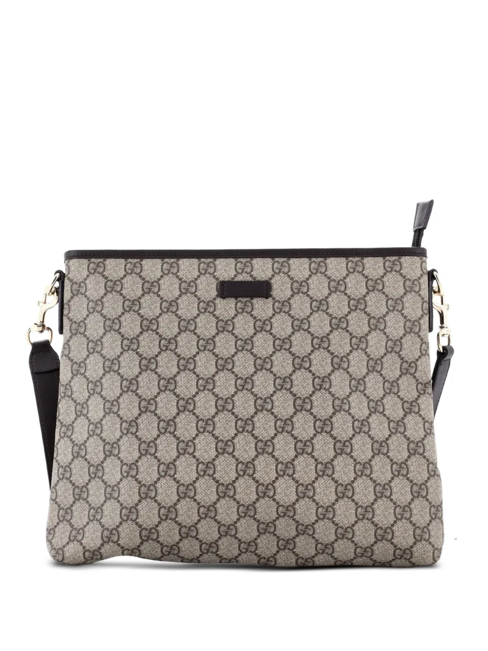 Gucci Pre-Owned Zip Top Messenger Bag GG Coated Canvas Medium crossbody bag - Marrone