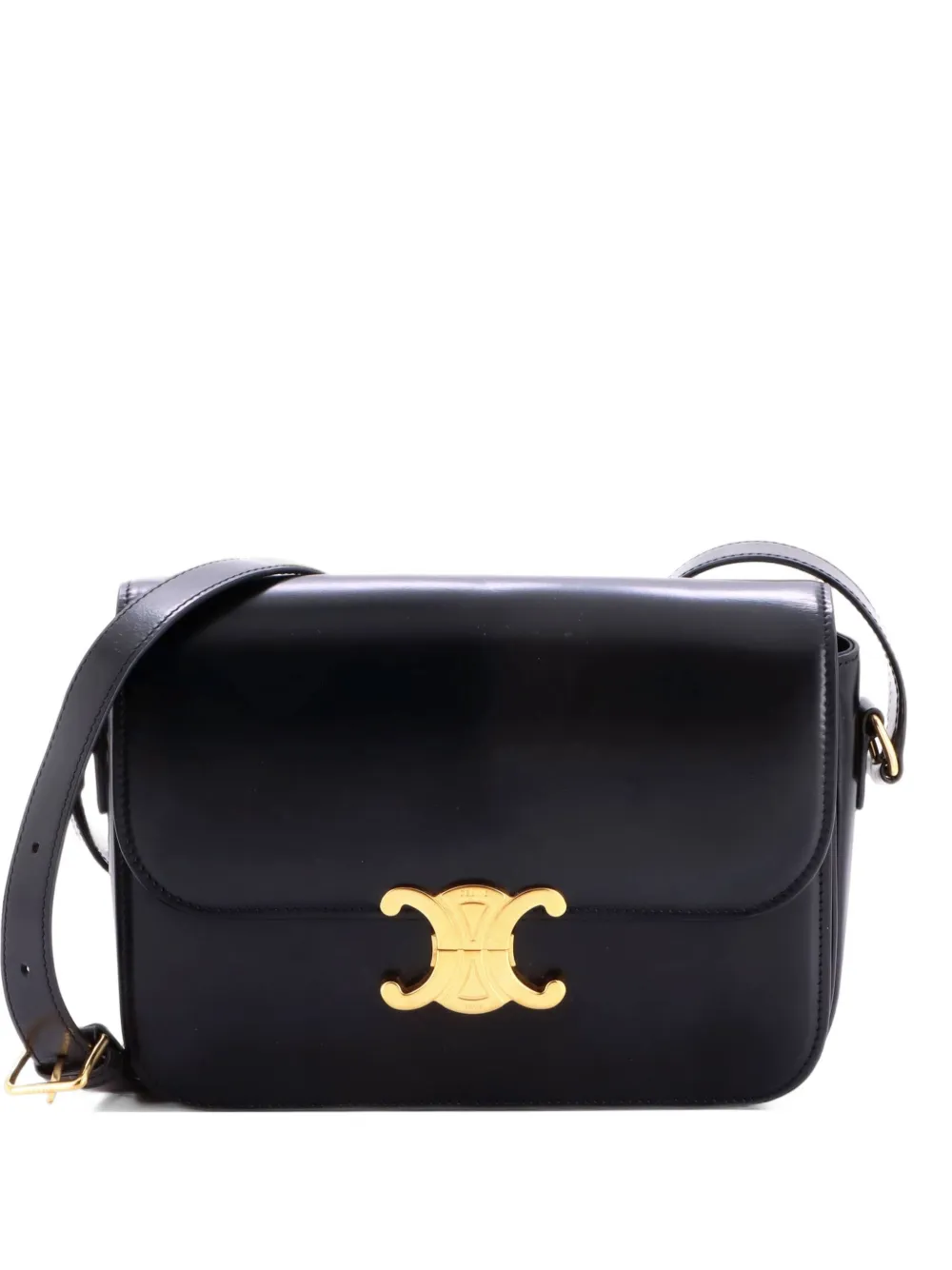 Celine Pre-Owned Triomphe Shoulder Bag Smooth Calfskin Medium crossbody bag - Black