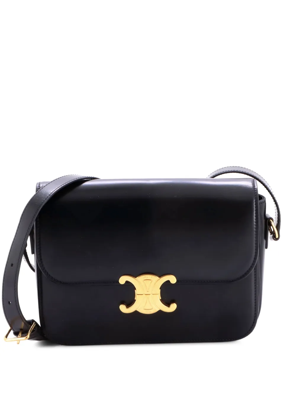 Celine Pre-Owned Triomphe Shoulder Bag Smooth Calfskin Medium crossbody bag - Nero