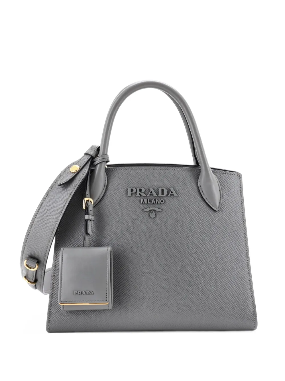 Prada Pre-Owned Monochrome Saffiano with City Calf Small tote bag - Grey