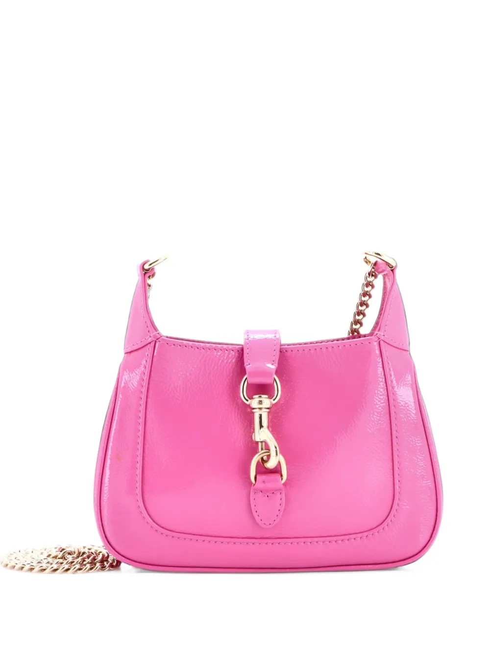 Gucci Pre-Owned Jackie Notte Chain Patent Mini hobo bag - Rosa