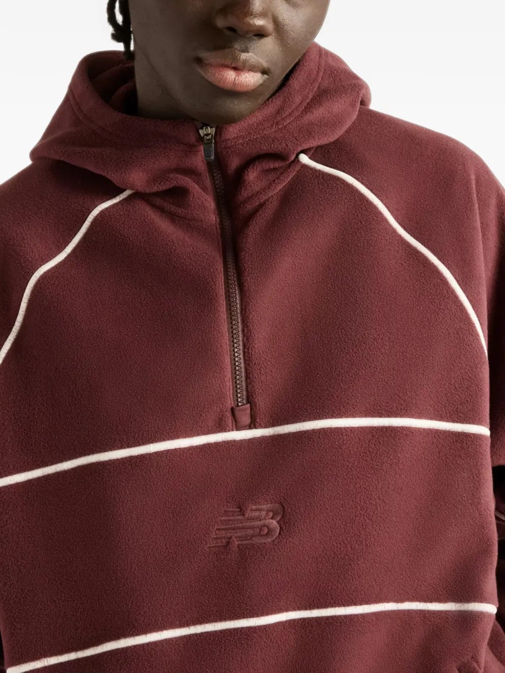 New Balance Trackside polar fleece hoodie Rood
