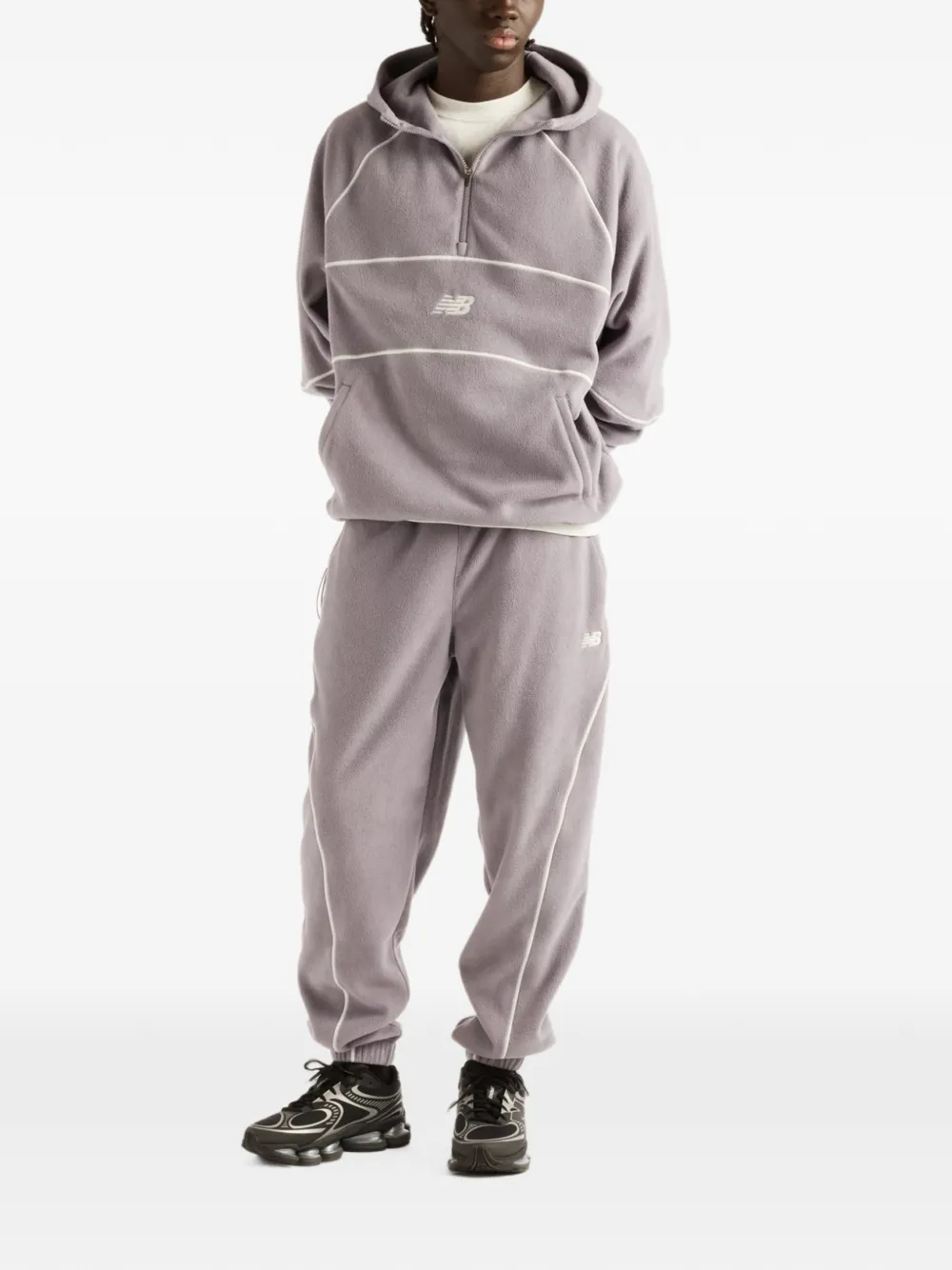 New Balance Trackside polar fleece joggers Zwart