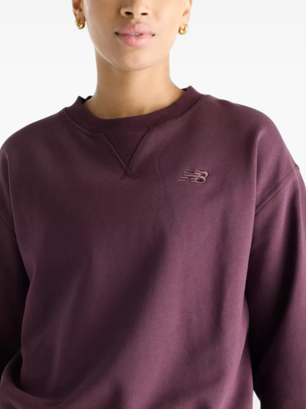 New Balance Athletics French terry crew sweatshirt Paars
