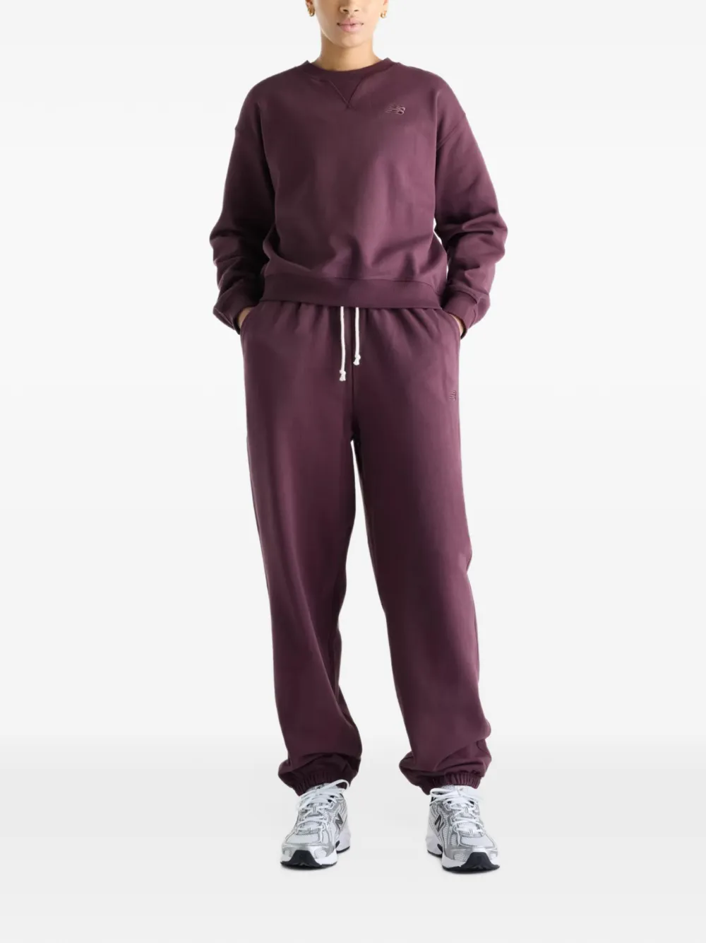 New Balance Athletics French terry crew sweatshirt Paars