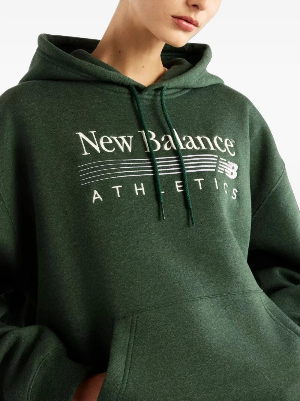 New Balance Trackside fleece hoodie Groen