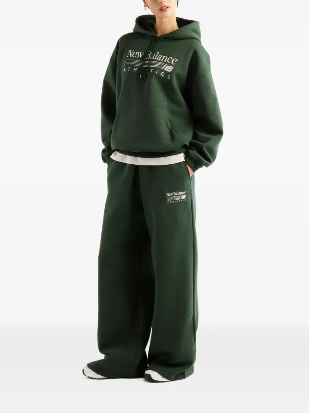 New Balance Trackside fleece hoodie Groen