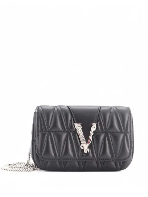 Versace Pre-Owned bolsa crossbody Virtus Chain Flap mini de piel