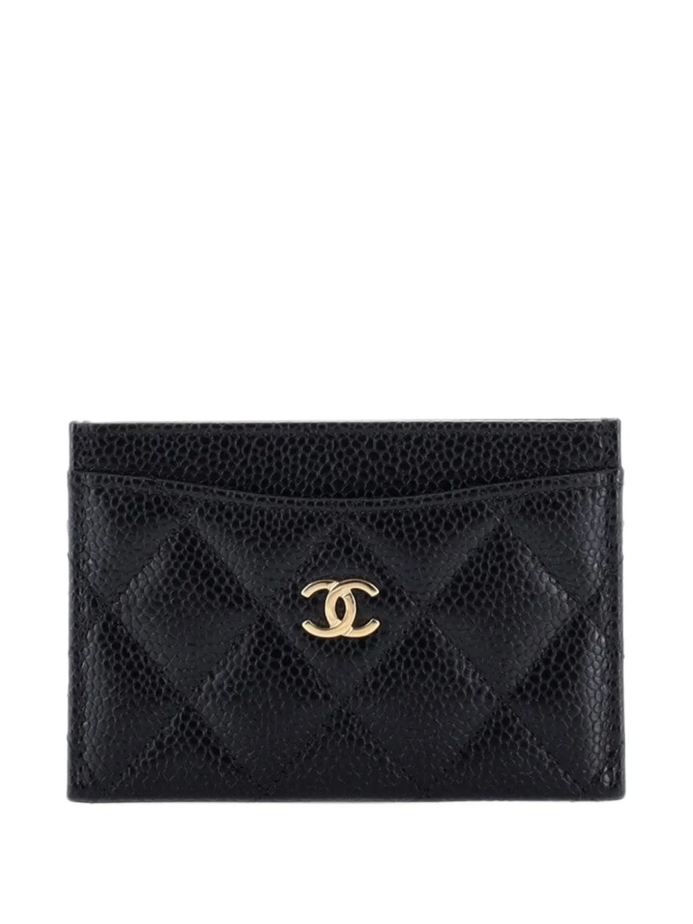 CHANEL Pre-Owned Classic Kartenetui mit gestepptem Kaviar - Schwarz