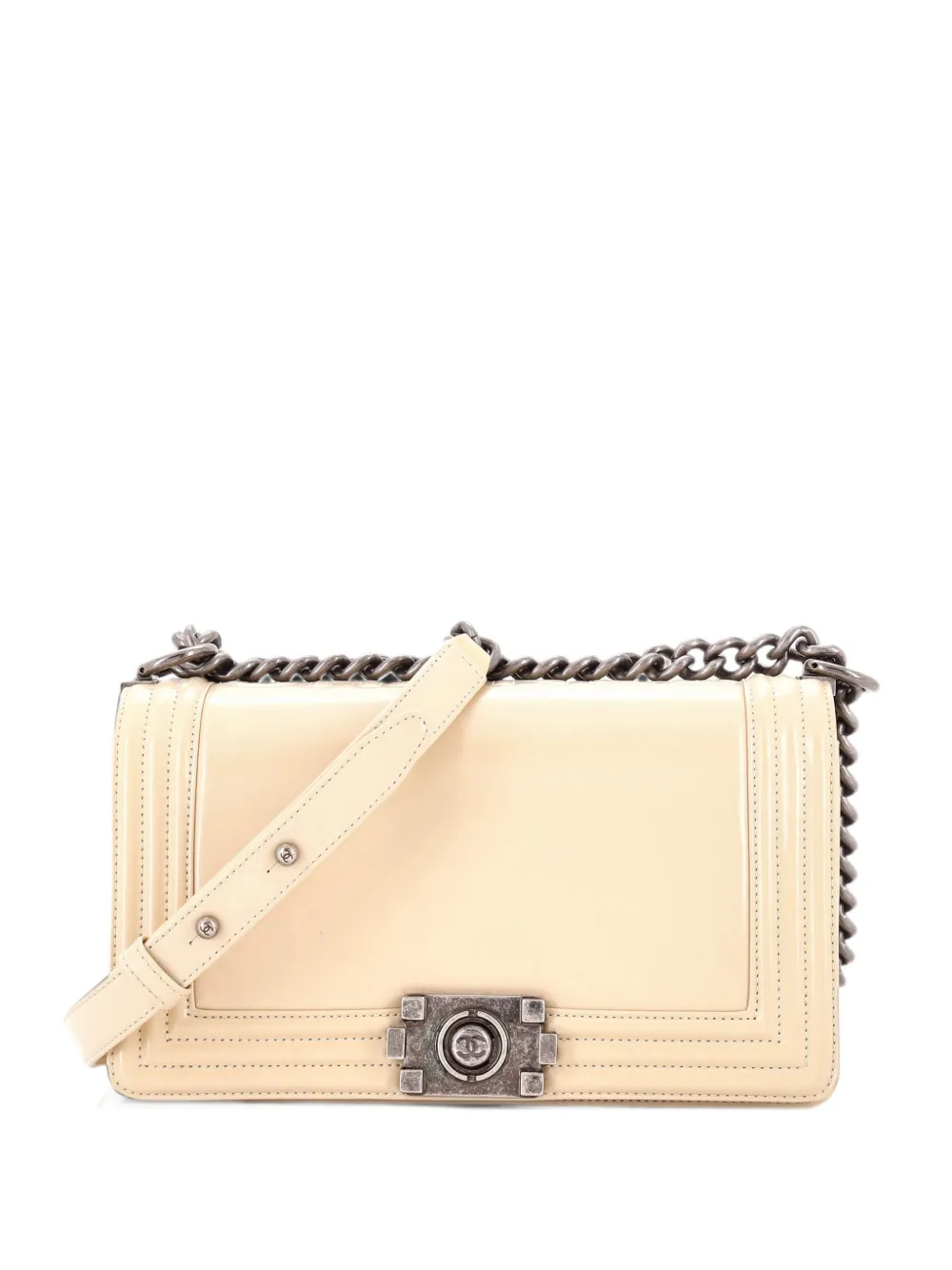 CHANEL Pre-Owned Reverso Boy Flap Bag Glazed Calfskin Old Medium crossbody bag - Neutrals