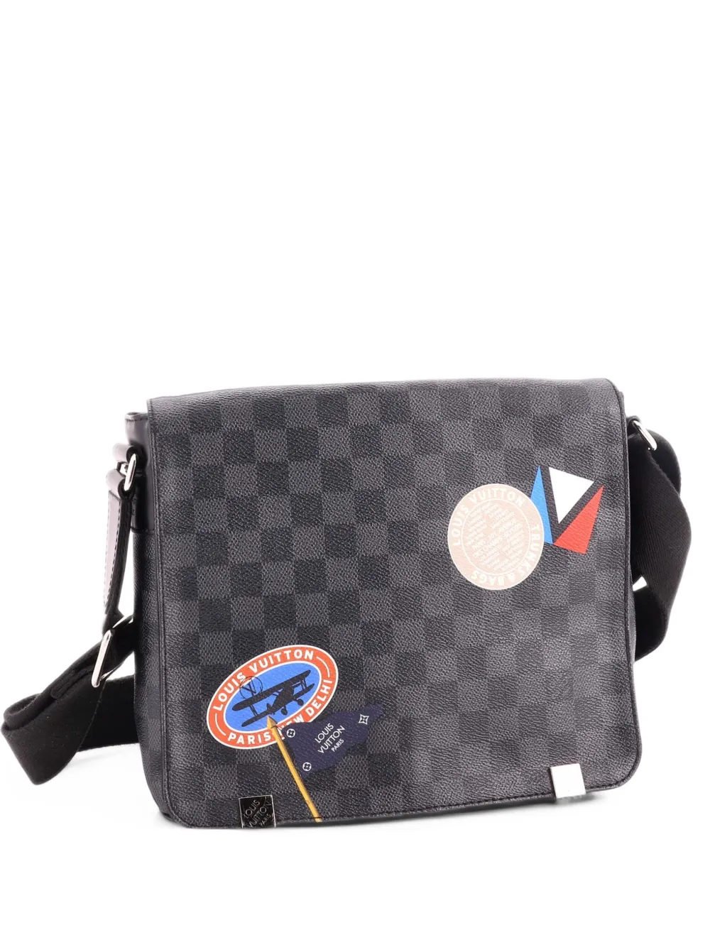 Louis Vuitton Pre-Owned District Messenger Bag Limited Edition Damier Graphite LV League PM crossbody bag - Nero