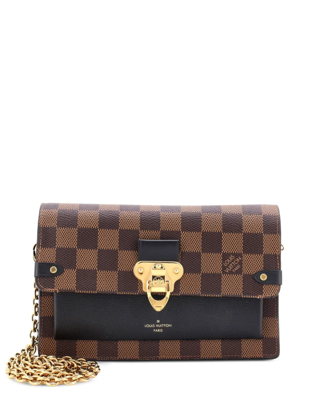 Louis Vuitton Pre-Owned Vavin Chain Wallet NM Damier with Leather crossbody bag - Black