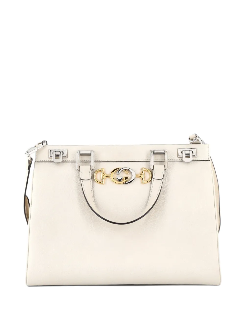 Gucci Pre-Owned Zumi Top Handle Bag Leather Medium satchel - Bianco