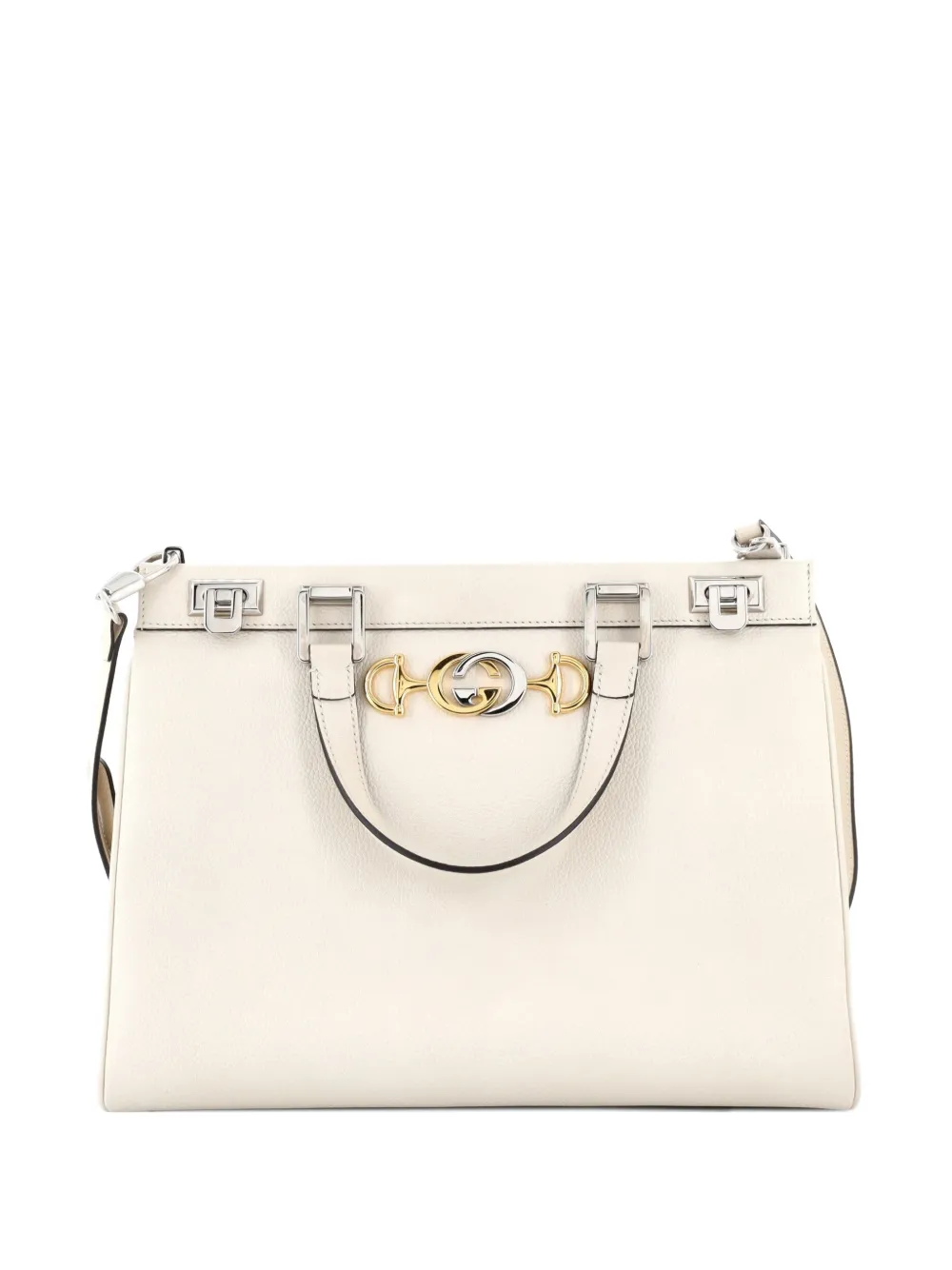 Gucci Pre-Owned Zumi Top Handle Bag Leather Medium satchel - Bianco