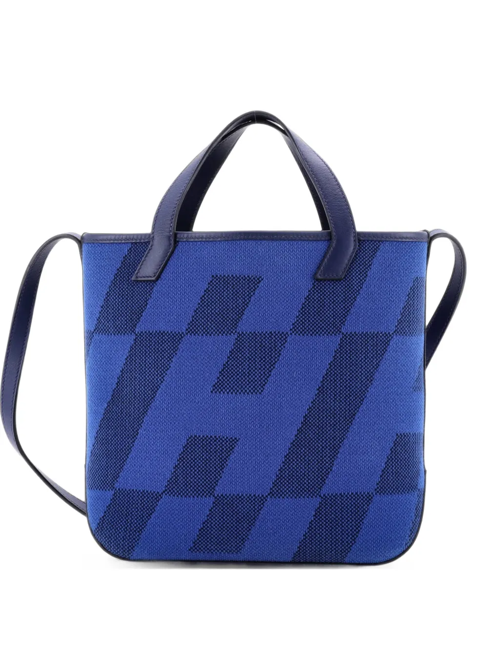 Hermès Pre-Owned Cabas Hen Biais Tote Schultertasche aus Canvas 27cm - Blau