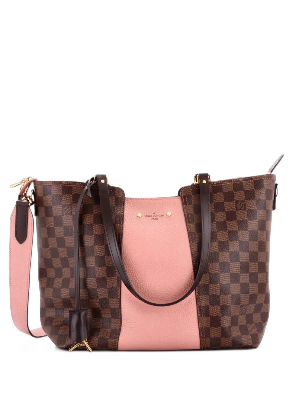 Louis Vuitton Pre-Owned Jersey Handbag Damier with Leather shoulder bag - Marrone