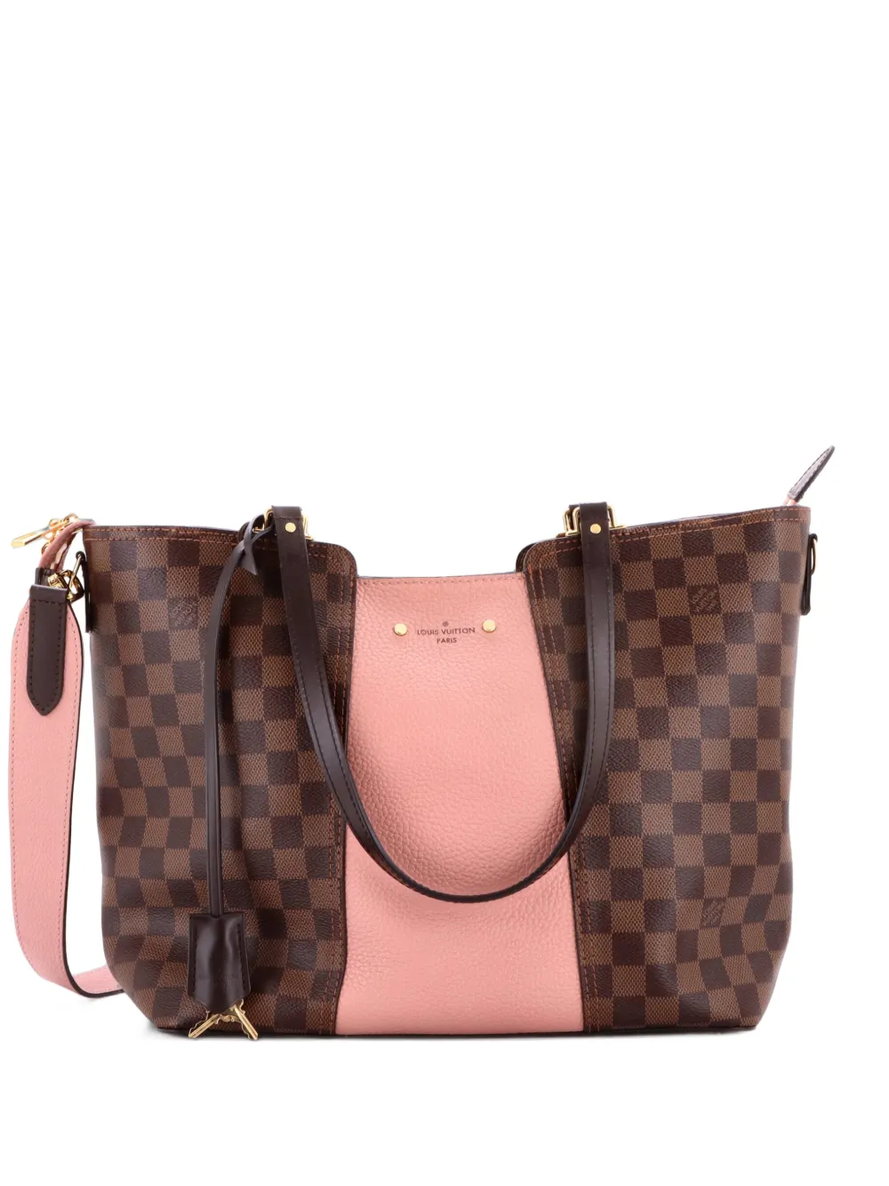 Louis Vuitton Pre-Owned Jersey Handbag Damier with Leather shoulder bag - Brown
