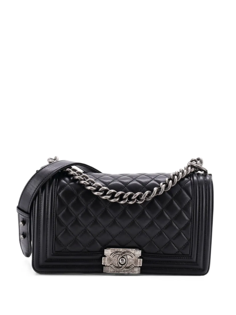 CHANEL Pre-Owned Mittelgroße Boy Flap Bag Schultertasche mit Steppung - Schwarz