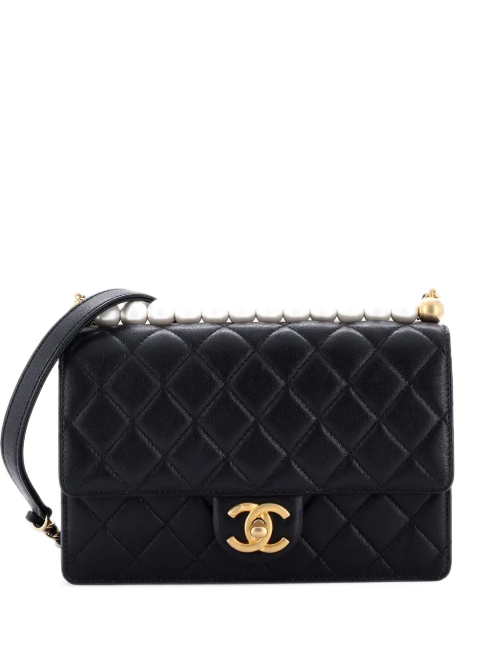 CHANEL Pre-Owned Chic Pearls Flap Bag Quilted Lambskin Small shoulder bag - Schwarz