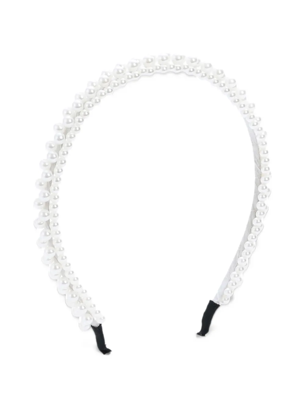 Mimi Tutu faux-pearl double-row headband - White
