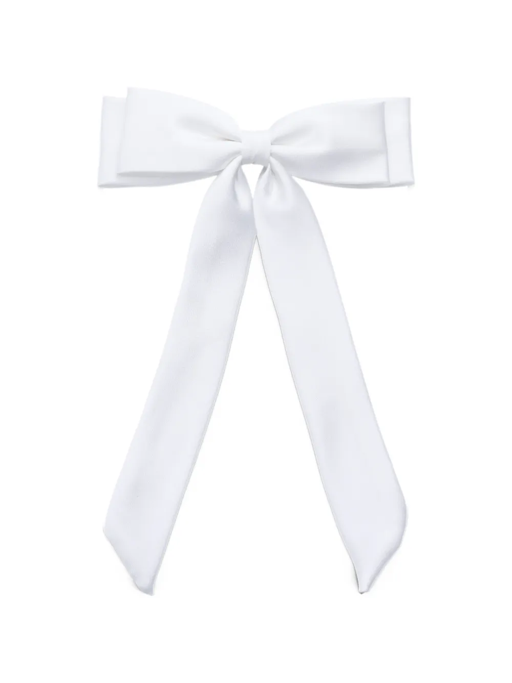 Tulleen double-layered bow hair clip - White