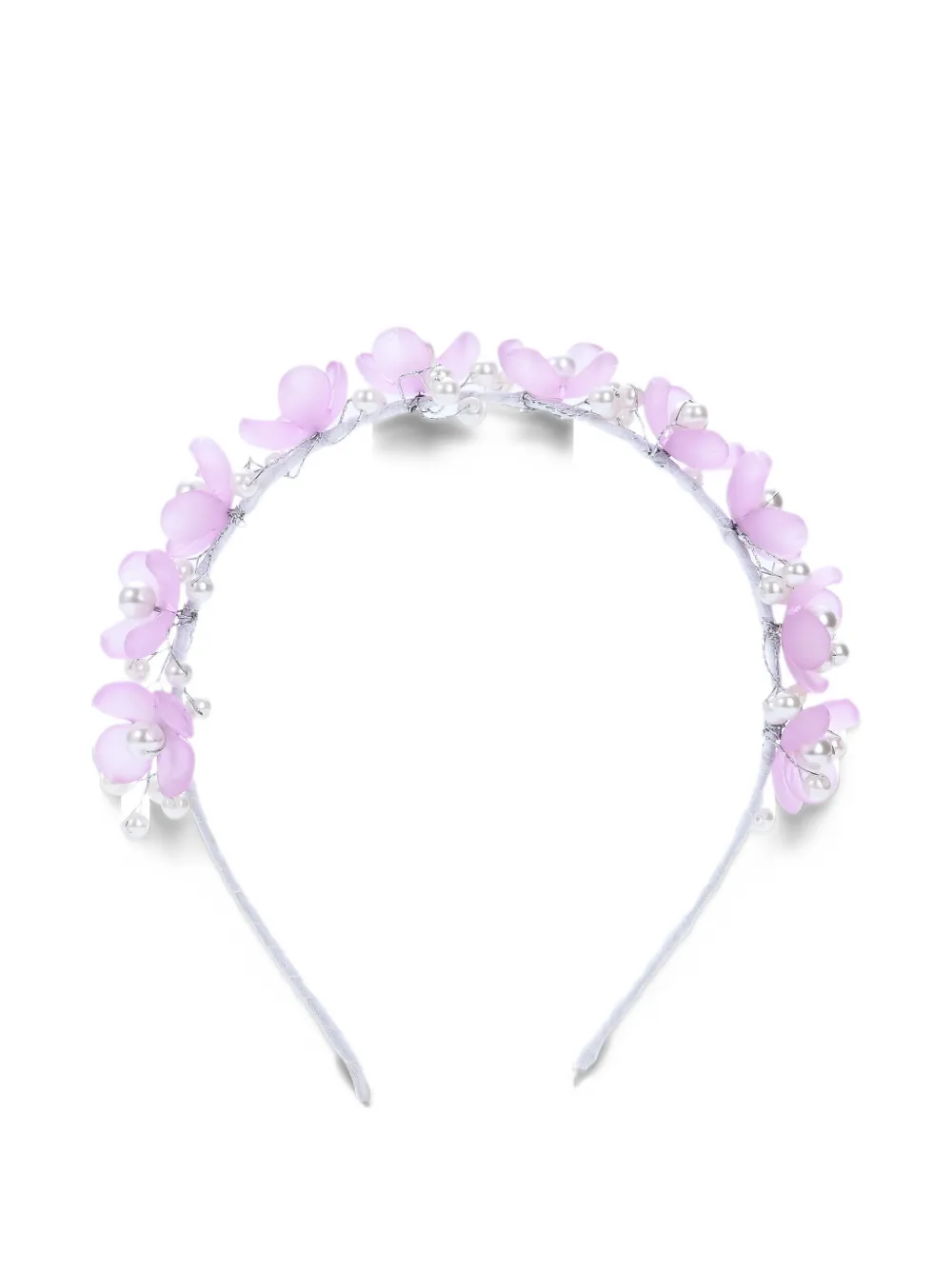 Tulleen floral-embellished pearl headband - Purple